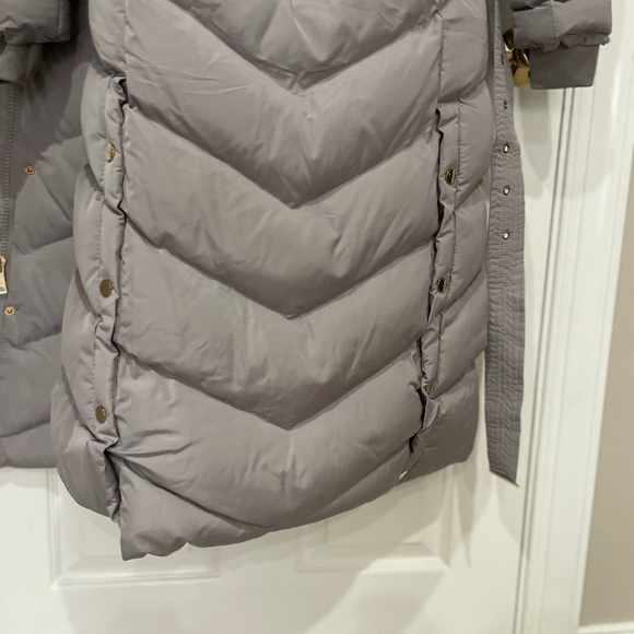 Long Hooded Puffer Jacket Grey - M - Picture 3 of 16